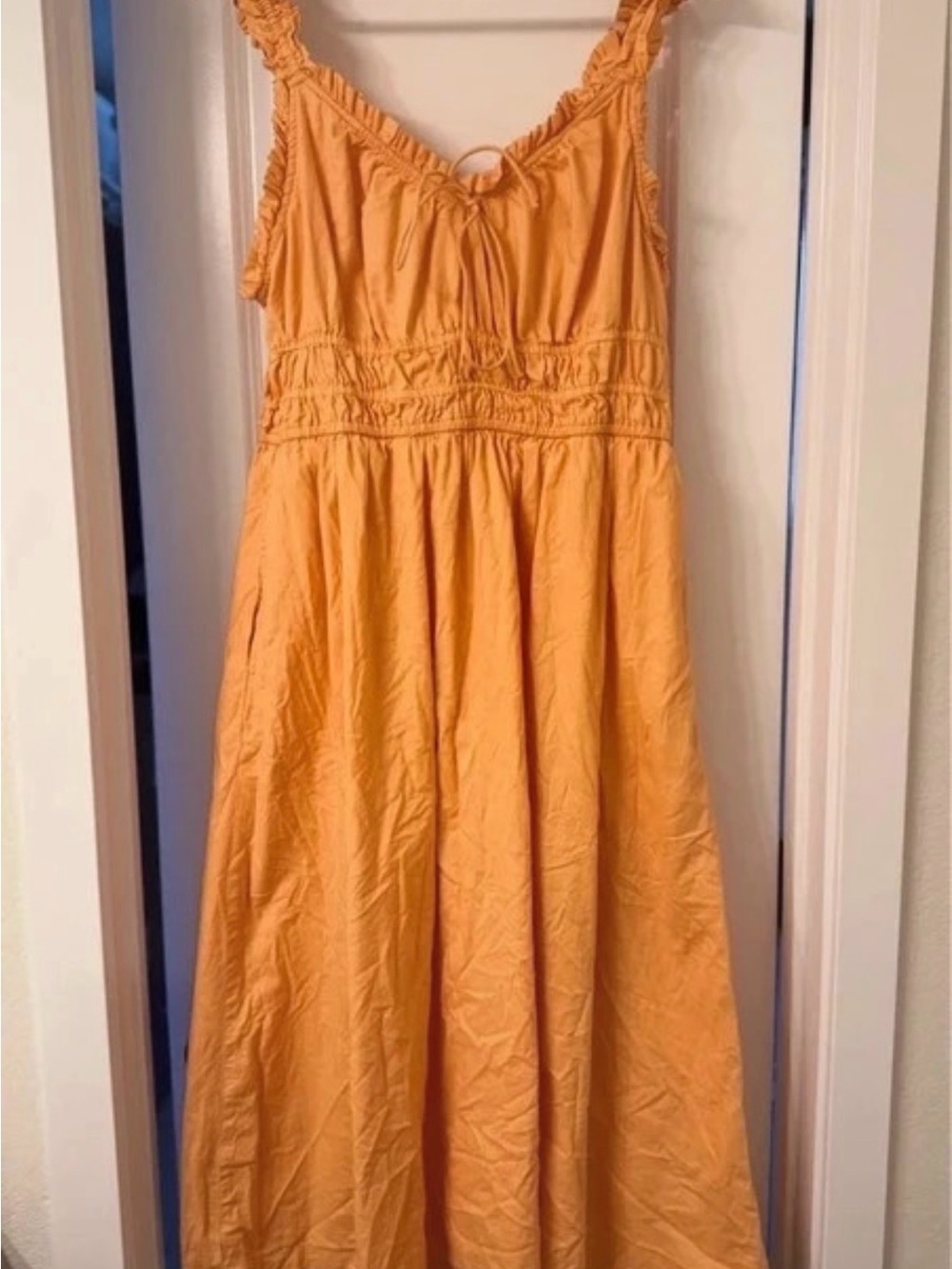 Old Navy Golden Mustard Smocked Maxi Dress